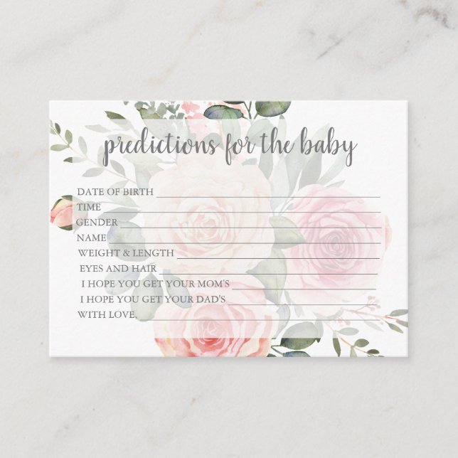 Floral Baby Predictions Card (Front)