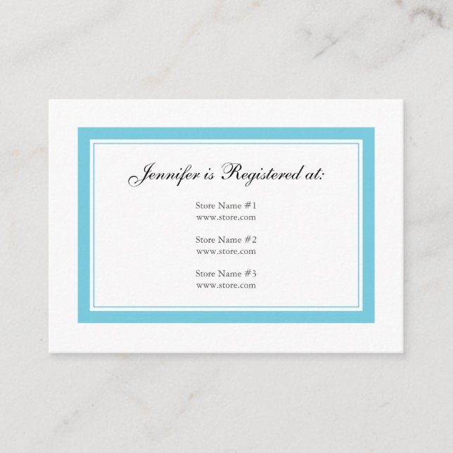 Floral Baby Registry Card - Sky Blue (Front)