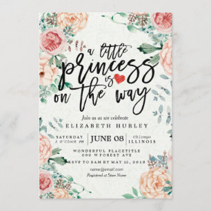 Floral Baby Shower a little princess is on the way Invitation