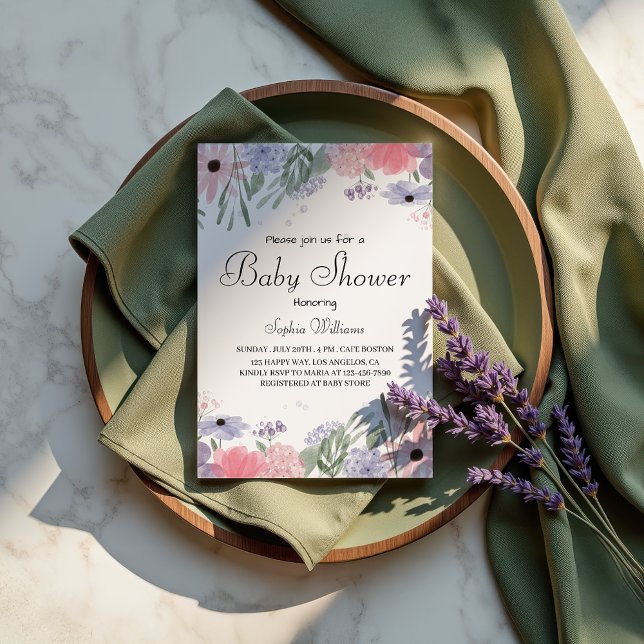 Floral Baby Shower - Elegant Watercolor Flowers Invitation (Creator Uploaded)