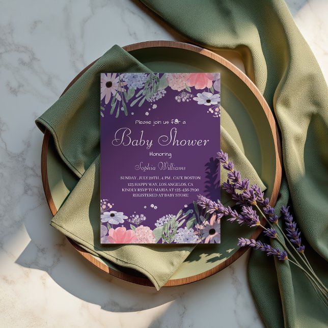 Floral Baby Shower - Elegant Watercolor Flowers Invitation (Creator Uploaded)