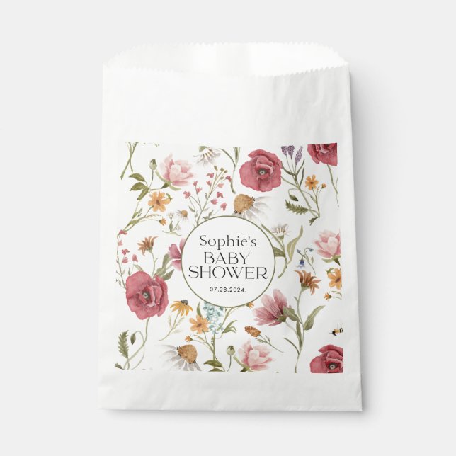 Floral Baby Shower  Favour Bags (Front)