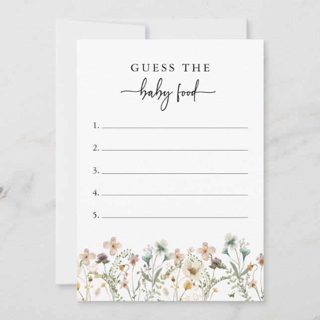 Floral Baby Shower Game Invitation (Front)