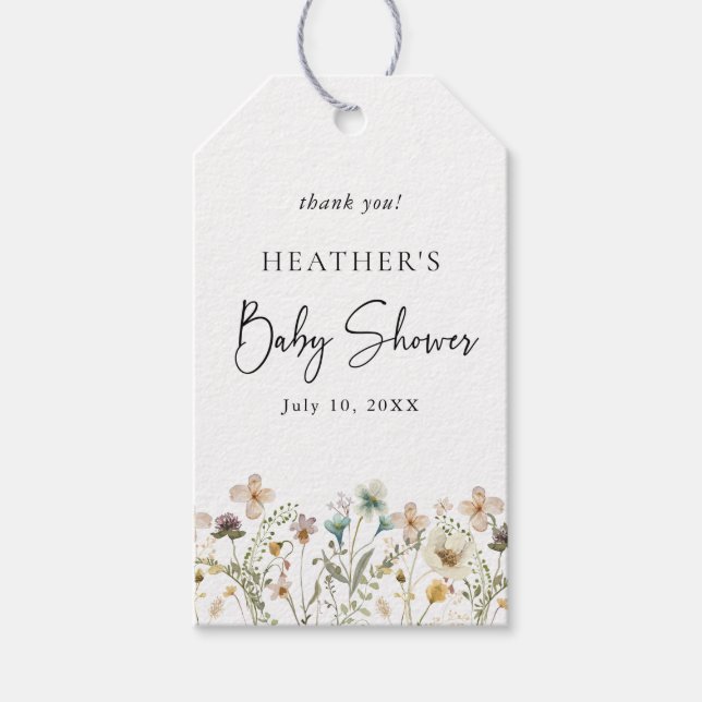 Floral Baby Shower  Gift Tags (Front)