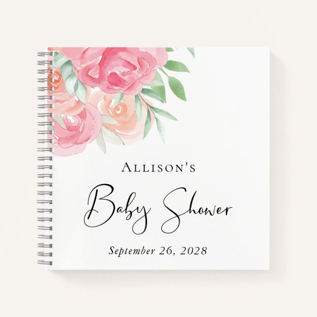 Floral Baby Shower Guest Book (Front)
