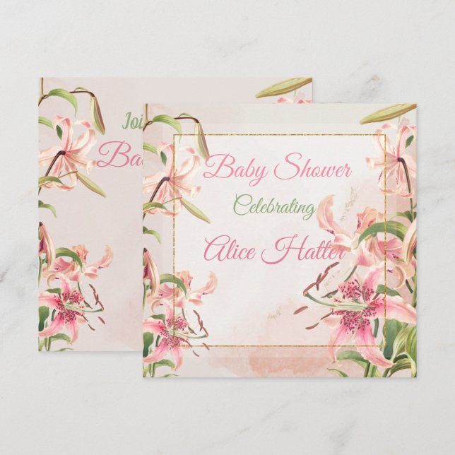 Floral Baby Shower Holiday Card (Front/Back)