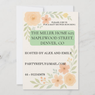 Floral Baby Shower Invitation
