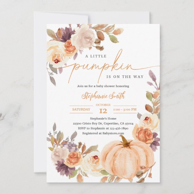 Floral Baby Shower Invitation (Front)