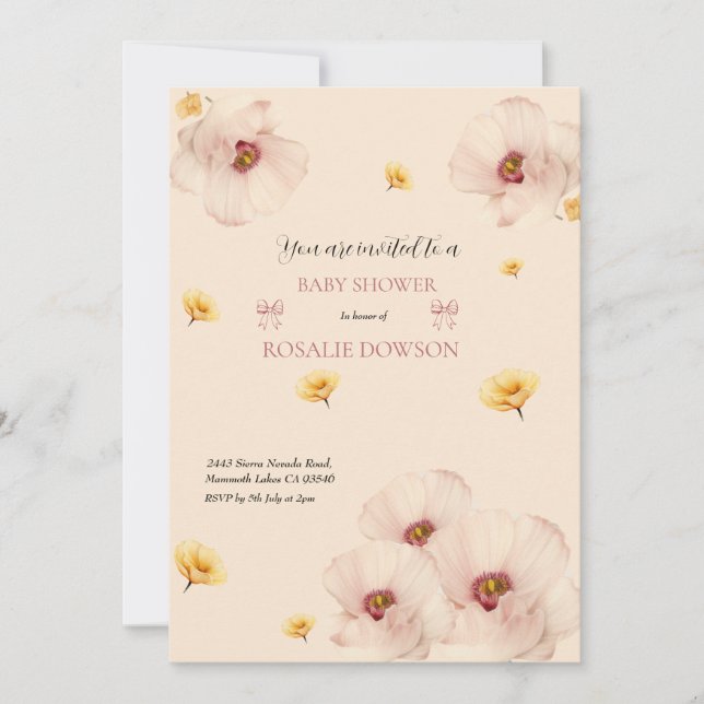 Floral Baby Shower Invitation (Front)