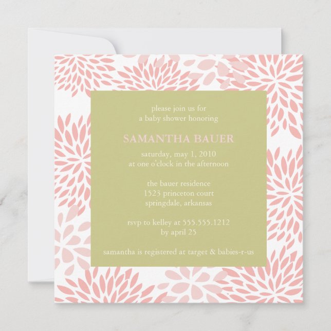 floral baby shower invitation (Front)