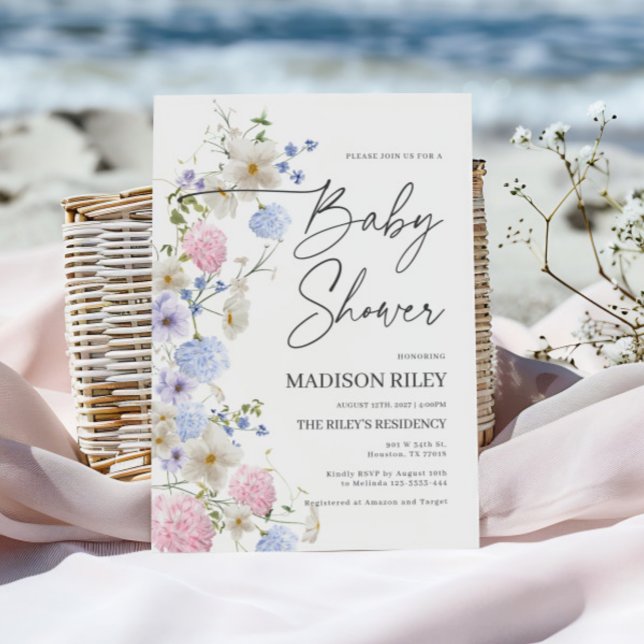 Floral Baby Shower Invitation | Purple and Pink  (Creator Uploaded)