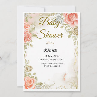 Floral Baby Shower Invitation Template 