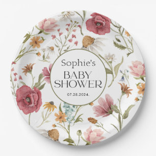 Floral Baby Shower  Paper Plate