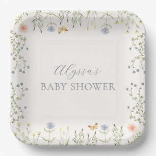 Floral Baby Shower Paper Plate