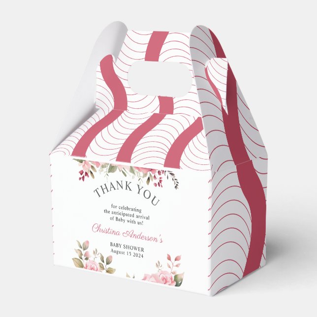 Floral Baby Shower Rose Colourful Favour Box (Front Side)