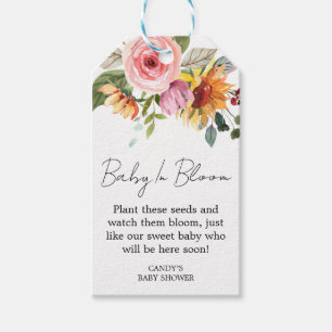 Floral Baby Shower Seed Gift Tags