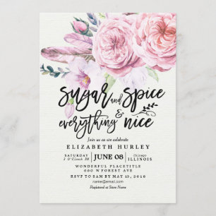 Floral Baby Shower Sugar & Spice & Everything Nice Invitation