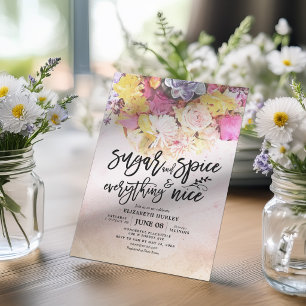 Floral Baby Shower Sugar & Spice & Everything Nice Invitation