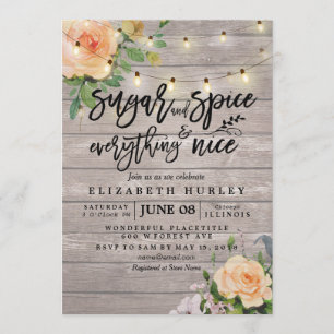Floral Baby Shower Sugar & Spice & Everything Nice Invitation