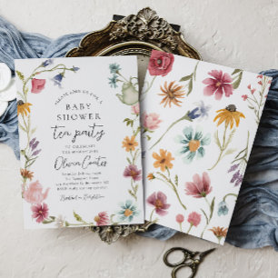 Floral Baby Shower Tea Party Invitation