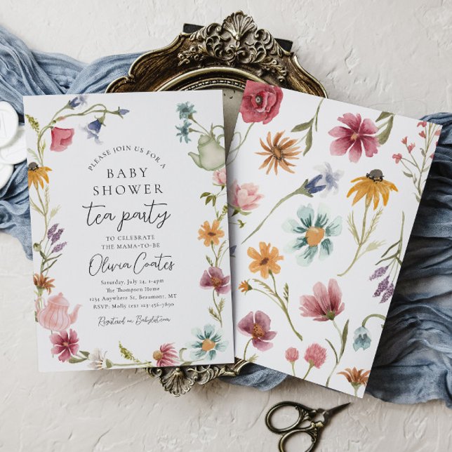 Floral Baby Shower Tea Party Invitation (Creator Uploaded)