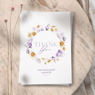 Floral Baby Shower Thank You Card