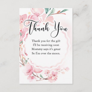 Floral Baby Shower Thank You Card, Cherry Blossom Enclosure Card