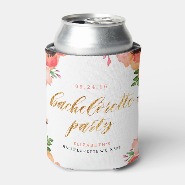 FLORAL BACHELORETTE PARTY can cooler (Can Front)
