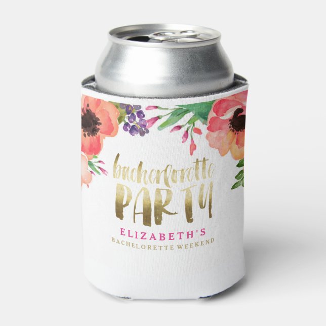 FLORAL BACHERLOTTE PARTY CAN COOLER (Can Front)