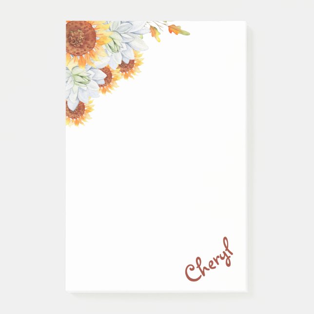 Floral Back to School Post-it Notes (Front)