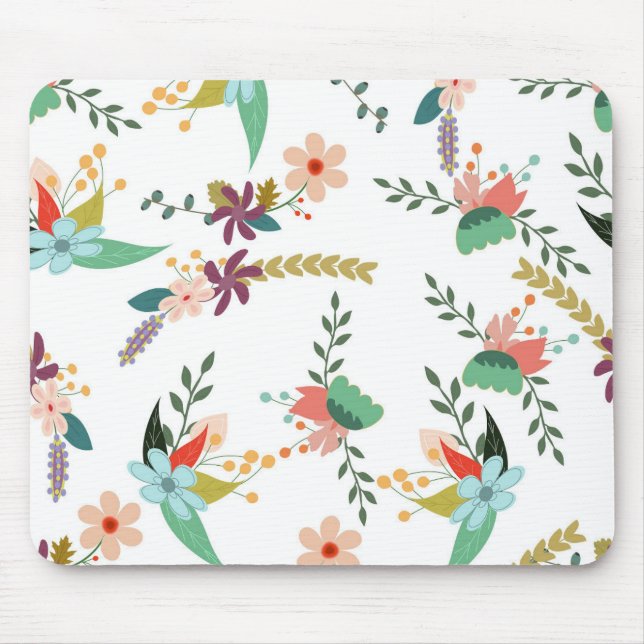 floral backdrop pattern flower mouse mat (Front)