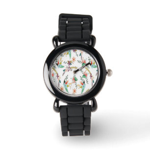 Floral backdrop pattern watch