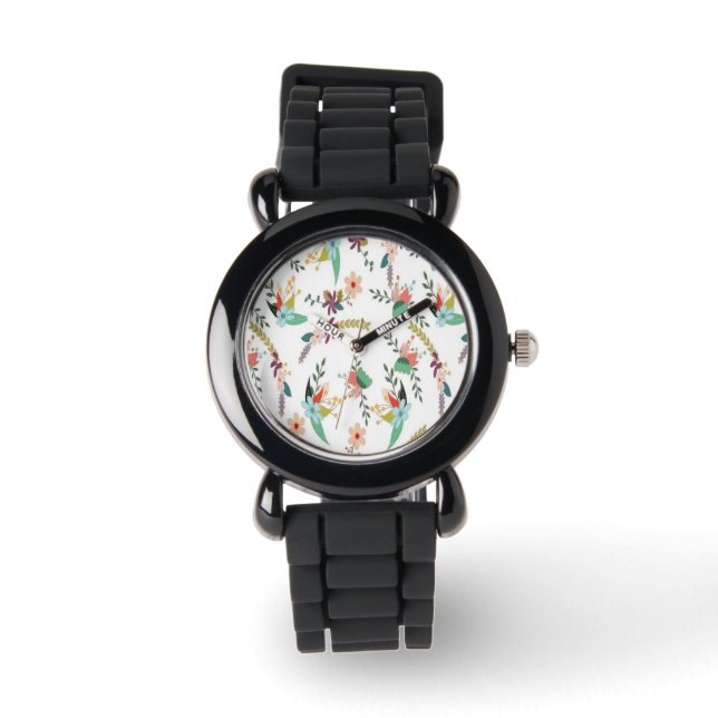 Floral backdrop pattern watch (Front)