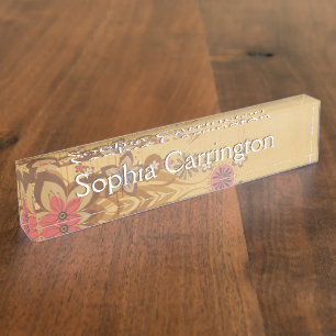 Floral Background 212 Nameplate