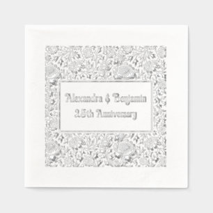 Floral Background #2 Any Occasion 50th Anniversary Foil Napkins