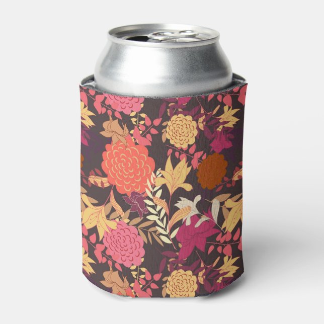 Floral background 2 can cooler (Can Front)