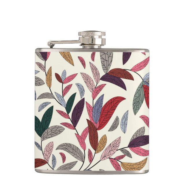 Floral background 2 hip flask (Front)