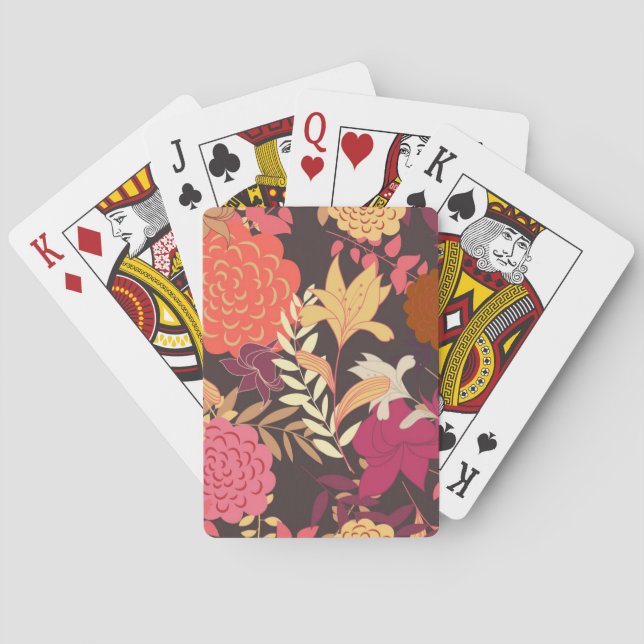Floral background 2 playing cards (Back)
