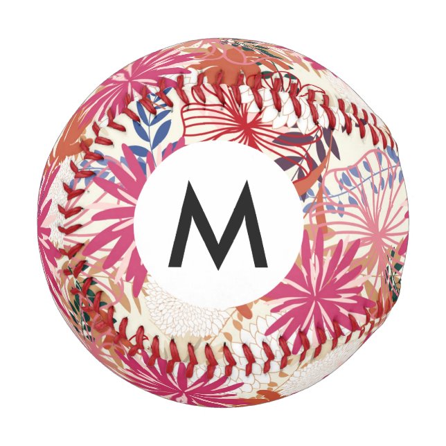Floral background 3 baseball (Front Left)