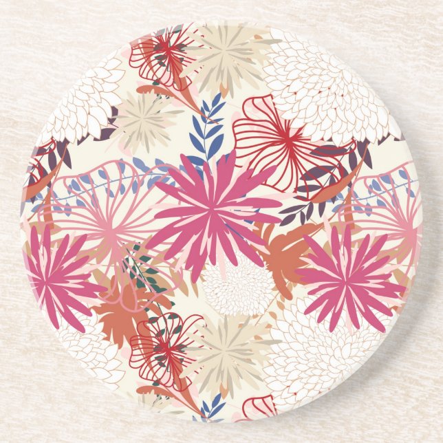 Floral background 3 coaster (Front)