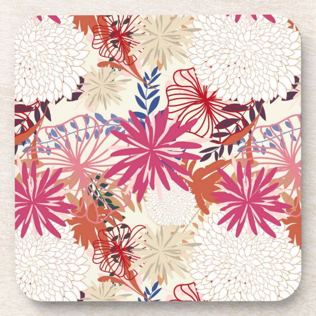 Floral background 3 coaster (Front)