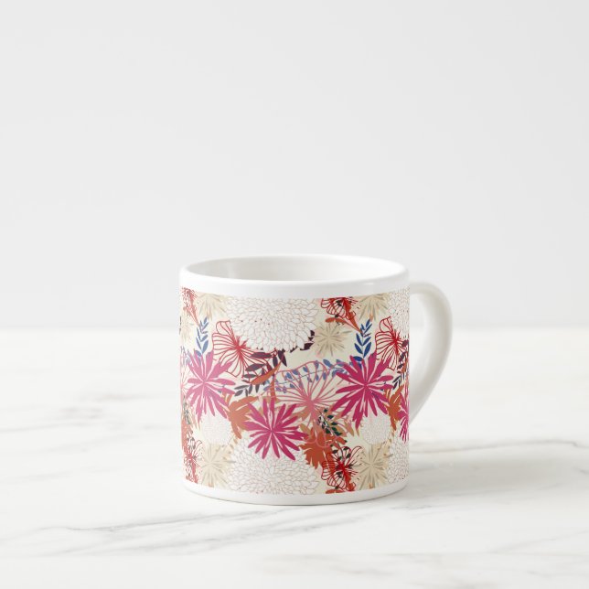 Floral background 3 espresso cup (Front Right)