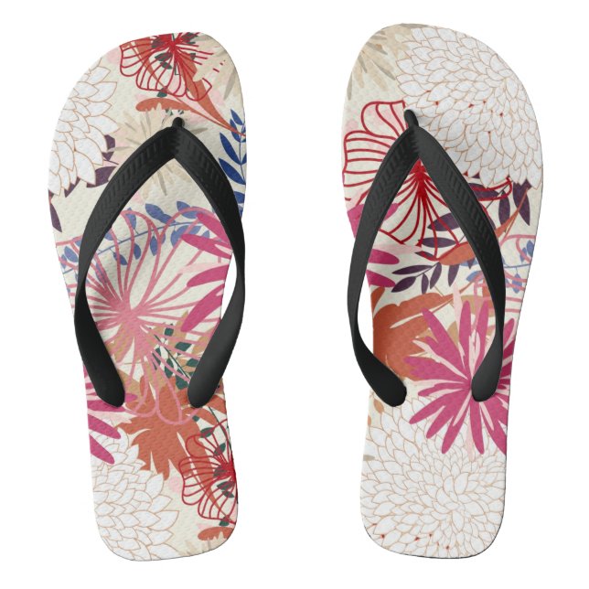 Floral background 3 flip flops (Footbed)