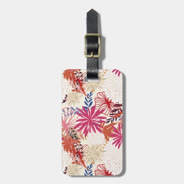Floral background 3 luggage tag (Front Vertical)