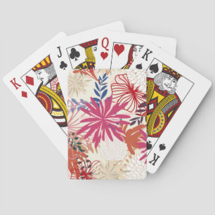 Floral background 3 playing cards