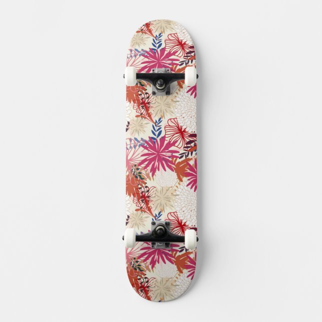 Floral background 3 skateboard (Front)