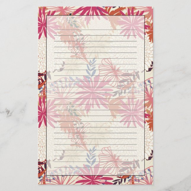 Floral background 3 stationery (Front)