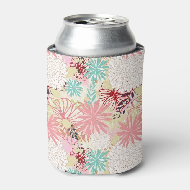 Floral background 4 can cooler (Can Front)