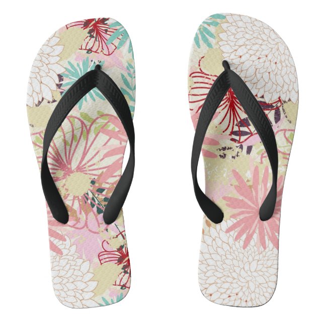 Floral background 4 flip flops (Footbed)