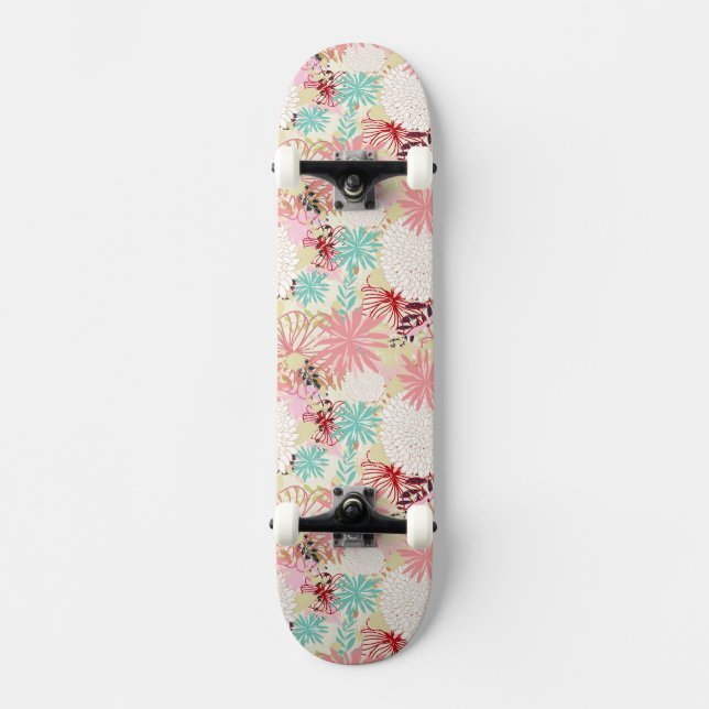 Floral background 4 skateboard (Front)